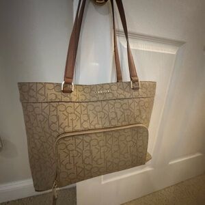 Calvin Klein Tan Monogram Tote